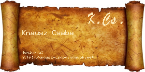 Knausz Csaba névjegykártya