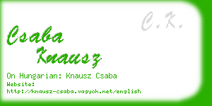 csaba knausz business card